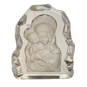Vintage Virgin‎ Mary & Infant Jesus Art Glass Figurine